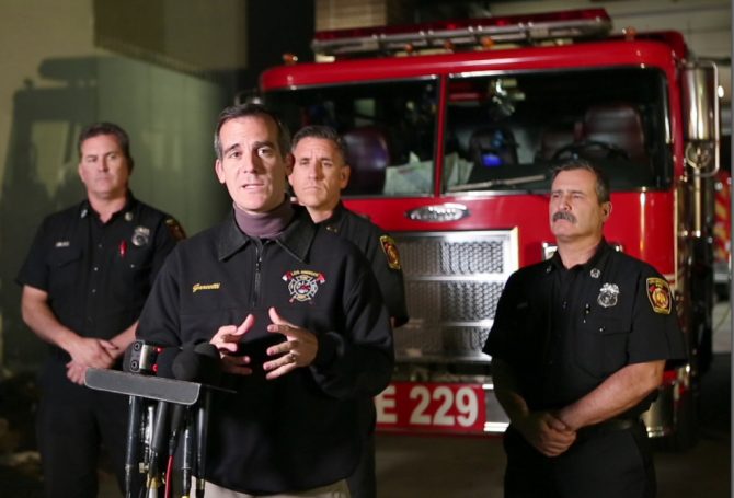 El Niño Press Conference by Mayor Garcetti – Los Angeles Fire Department